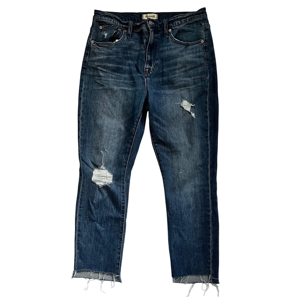 Madewell The‎ High-Rise Slim BoyJean Distressed Medium Wash Denim Size 29